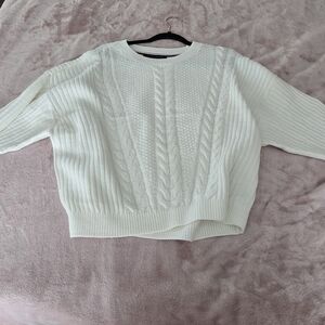 Tommy Hilfiger White Cable Knit Sweater